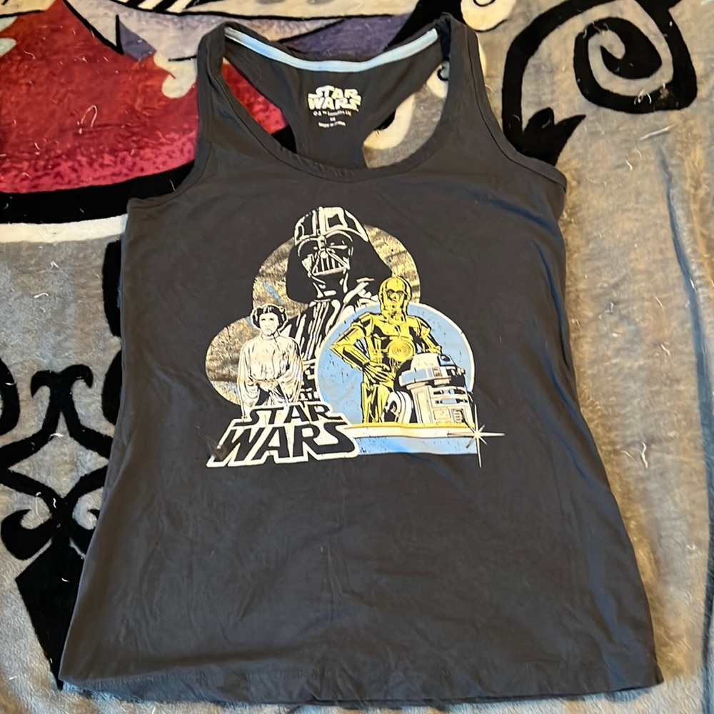 Star Wars Tank Top Size XS Leia, Darth Vader, C3P0, and R2D2